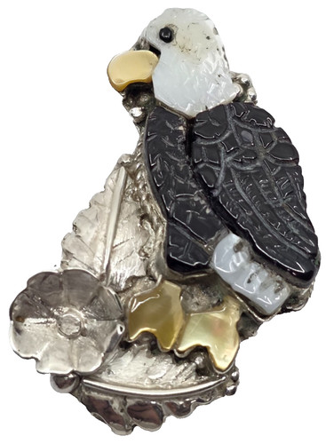 Spilla ciondolo aquila - , argento
